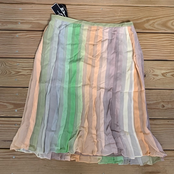 Tahari Pastel Silk A-line Skirt - Picture 5 of 7